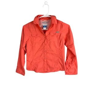 Columbia Kids Girls Size S Coral Long Sleeve Sun Protection Shirt Top Omni Shade